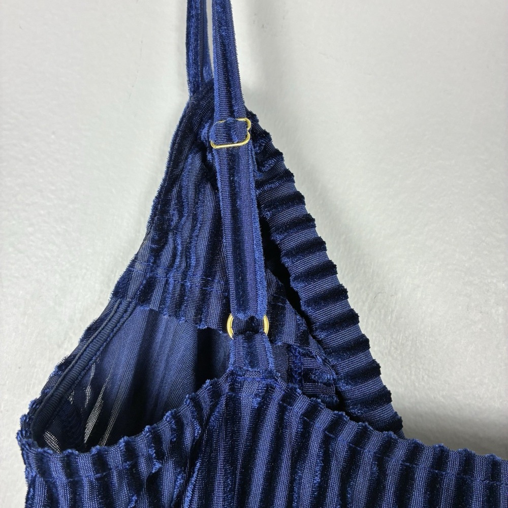 House Of Harlow 1960 X Revolve Slip Dress Navy Blue Ribbed Sexy Party Formal M - Picture 6 of 11